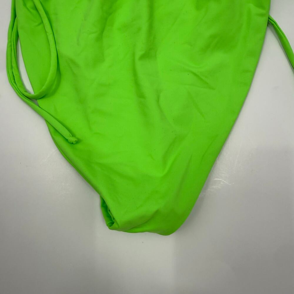 Good American Bikini Bottom Size XL Tiny Ties NWOT Neon Green High Cut Swim NEW - Picture 11 of 14